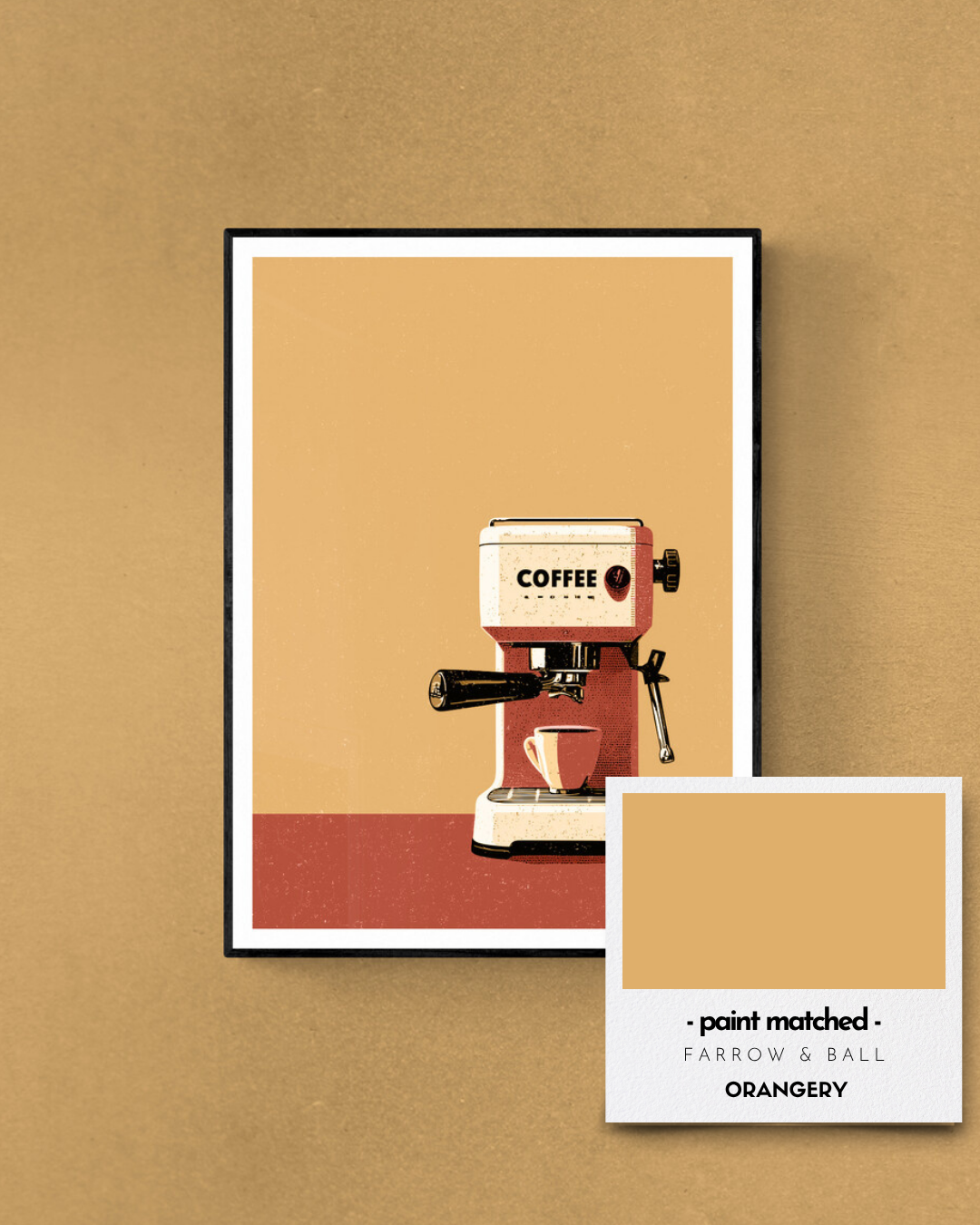 orangery, yellows, coffee art print, espresso, retro, vintage, kitchen art, retro poster,