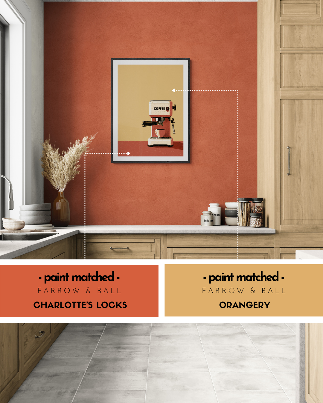 coffee art print, espresso, retro, vintage, kitchen art, retro poster, farrow and ball prints