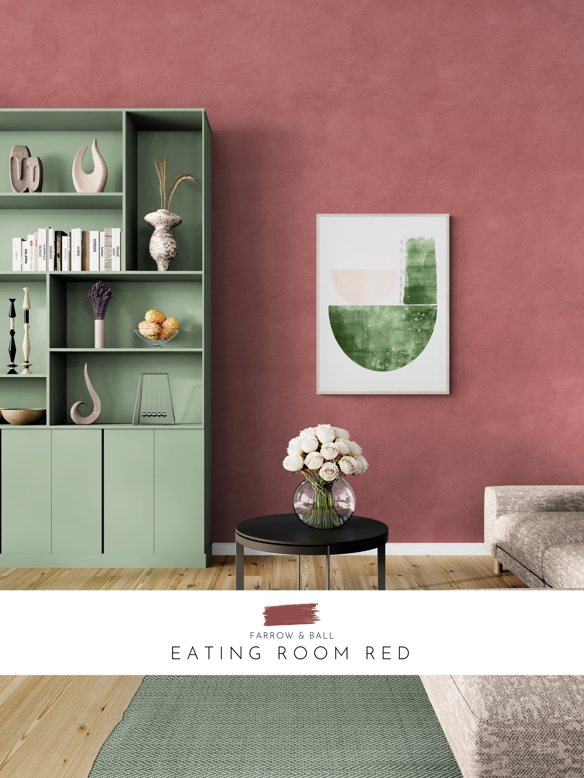 modern wall print, bold lounge, stylish lounge, moody decor, red walls,