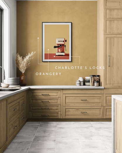 coffee art print, espresso, retro, vintage, kitchen art, retro poster, yellow prints