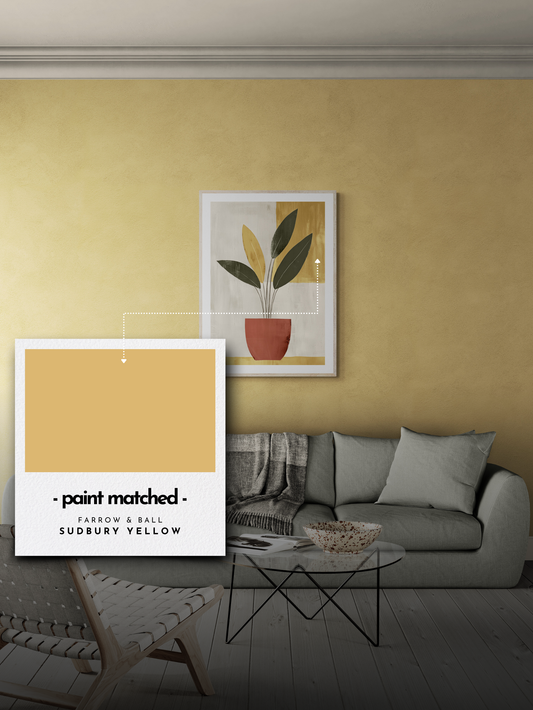 boho wall art, plant print, boho print, farrow and ball, sudbury yellow