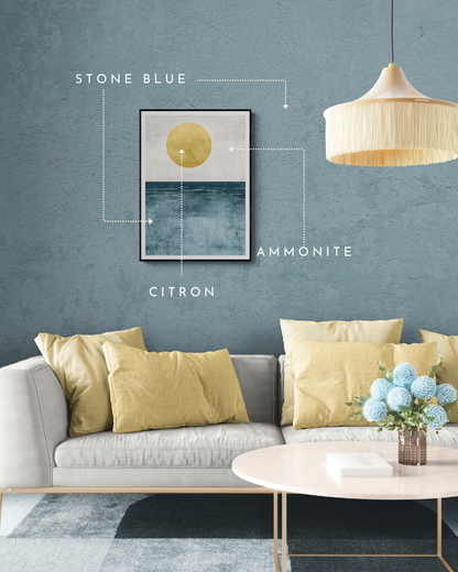 modern coastal wall art, calming ocean print, boho ocean, farrow and ball, paint matched prints, blue wall art