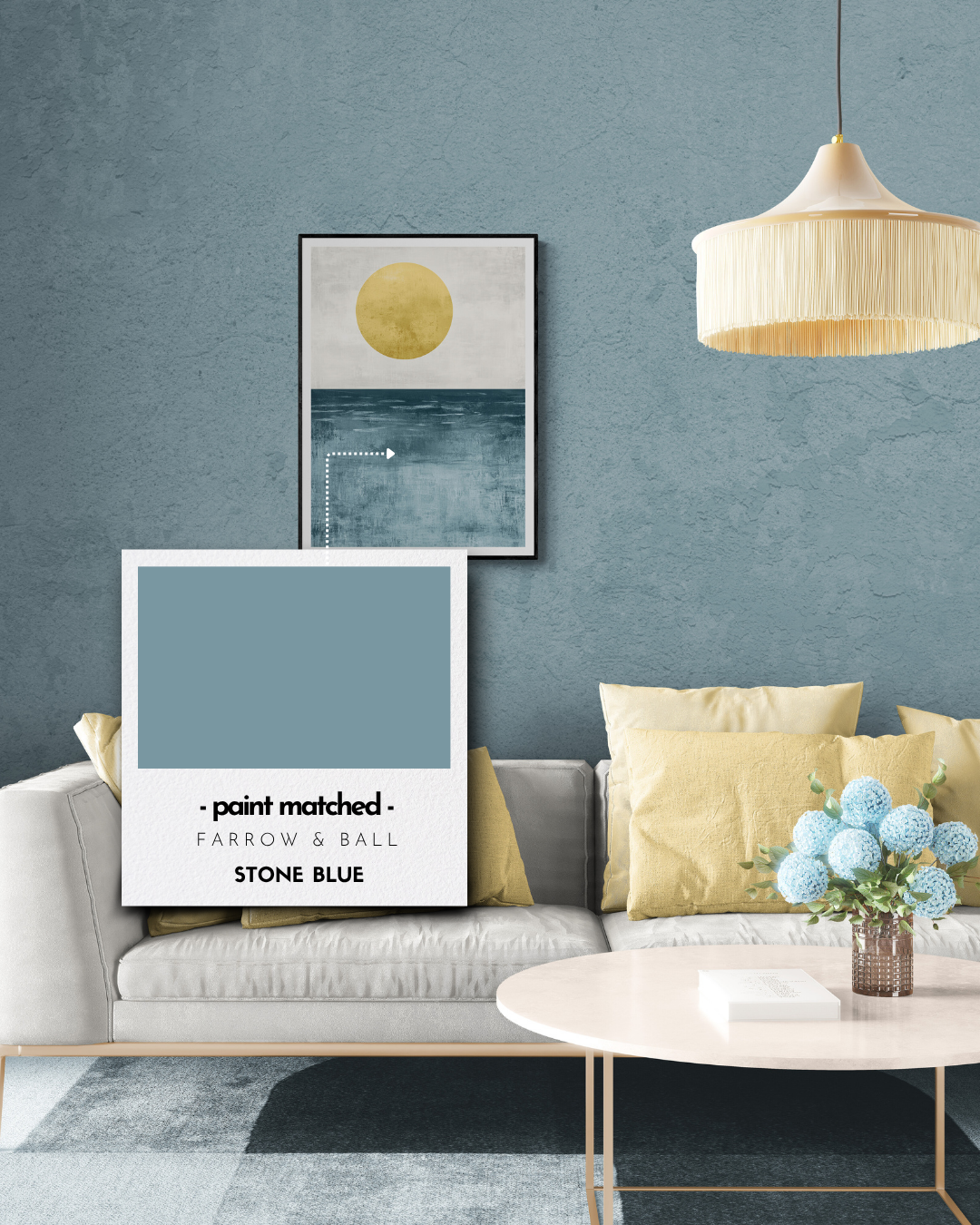modern coastal wall art, calming ocean print, boho ocean, farrow and ball, paint matched prints, blue prints