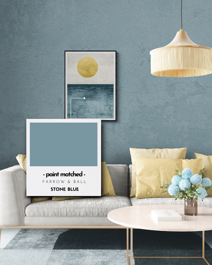 modern coastal wall art, calming ocean print, boho ocean, farrow and ball, paint matched prints, blue prints