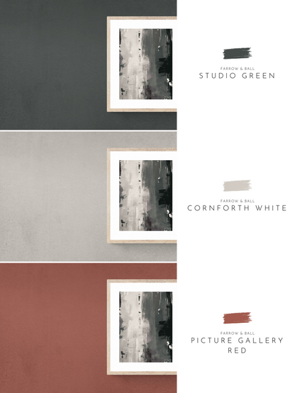 abstract print, wall colour, green walls, white walls, red walls, farrow & ball, 