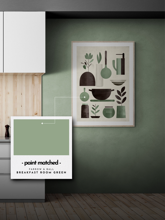 kitchen wall decor, abstract kitchen art, quirky kitchen poster, breakfast room green