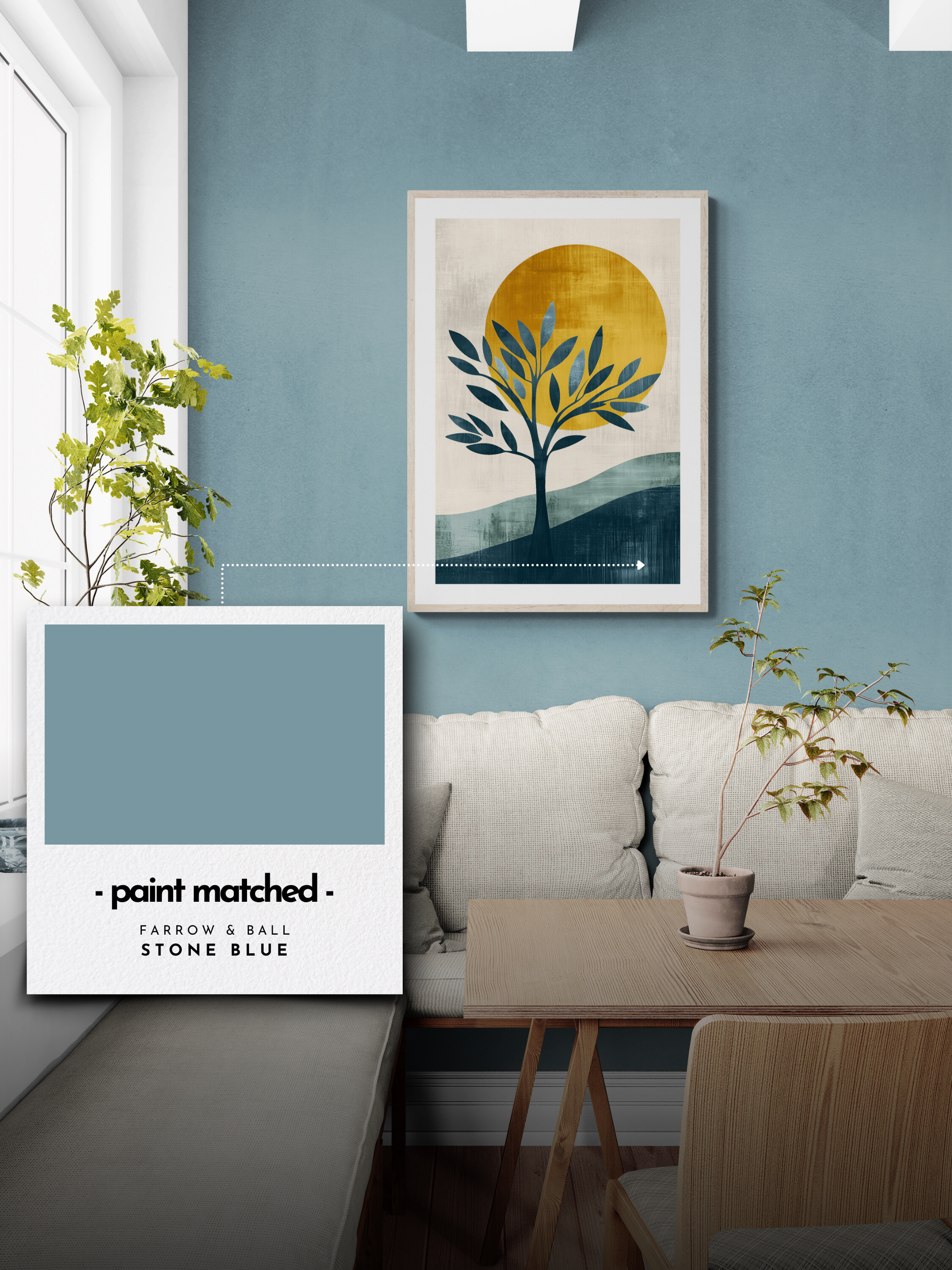 botanical print, nature inspired art, wall art boho, boho wall print, stone blue