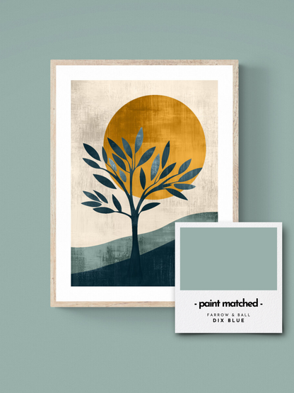 botanical print, nature inspired art, wall art boho, boho wall print, greens, blues